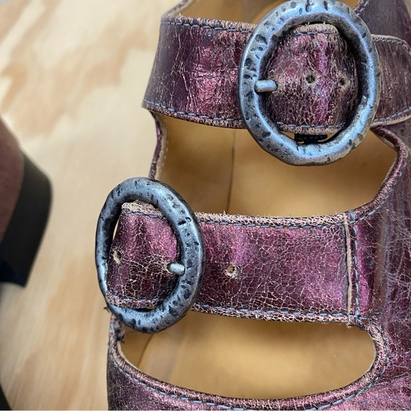 John Fluevog Exene Swordfish Low Double Strap Oxford Shoe Cranberry - Picture 6 of 12